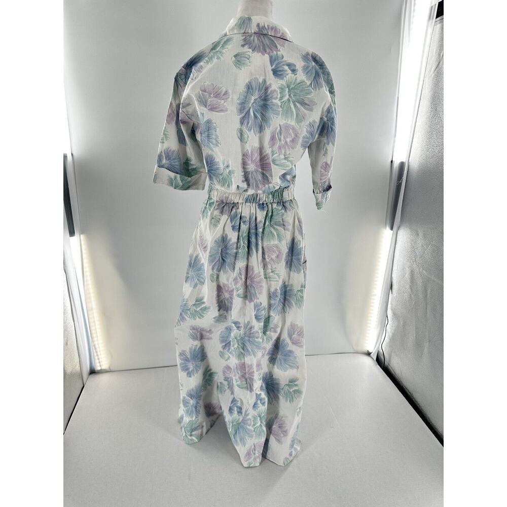 Vtg 1970’s Midi Dress Sz 11/12 Floral Watercolor Cottage Grandma Pastel Modest - Picture 4 of 13